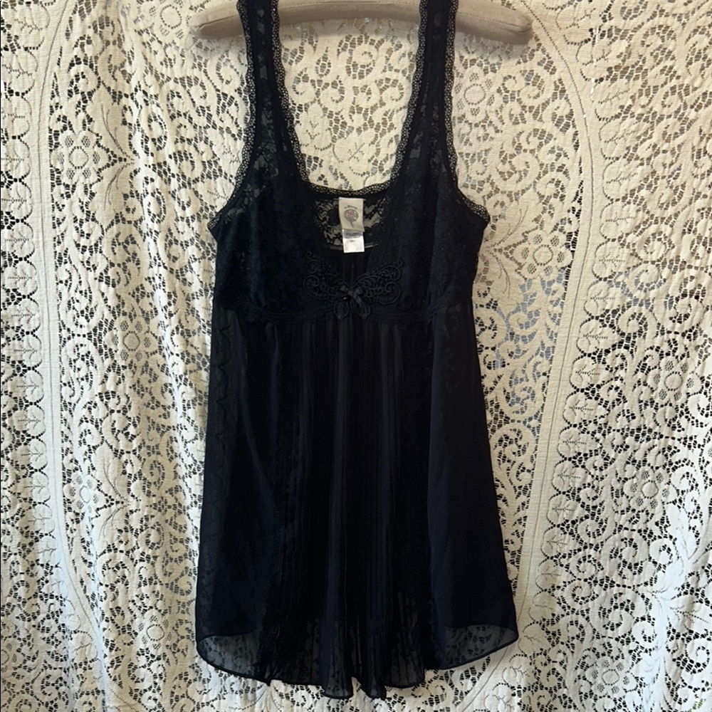 In Bloom by Jonquil Sheer Pleated Chiffon Lace Chemise